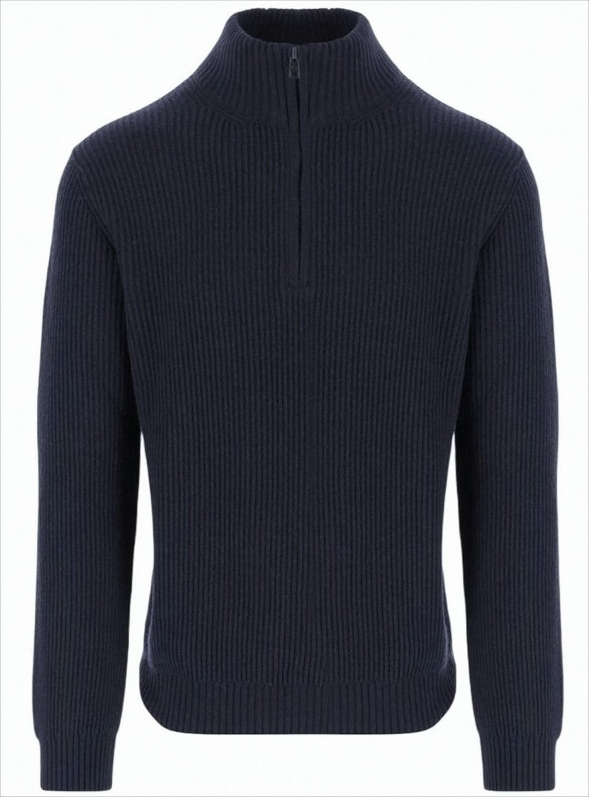 Woolrich Ribbed Wool Blend Half-Zip Sweater
