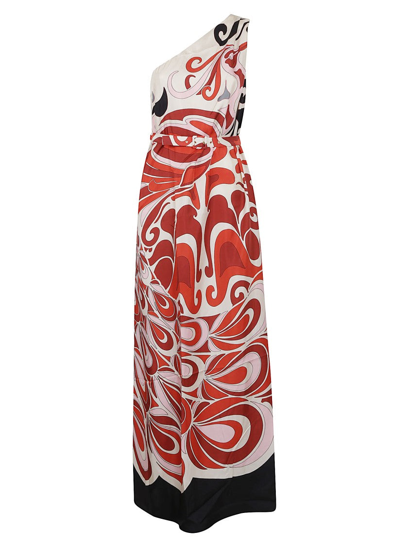 La Double J One-Shoulder Maxi Dress In Como Silk Twill