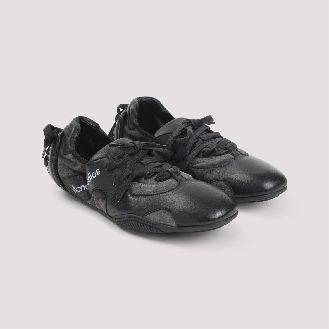 Acne Studios Low-Profile Black Sneakers With Distinctive Logo