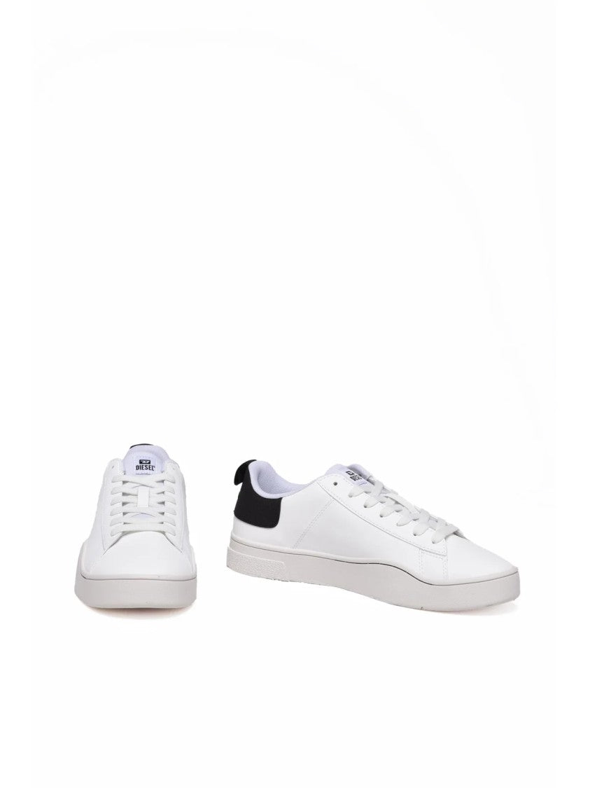 Diesel White Rubber Two-Tone Sneakers