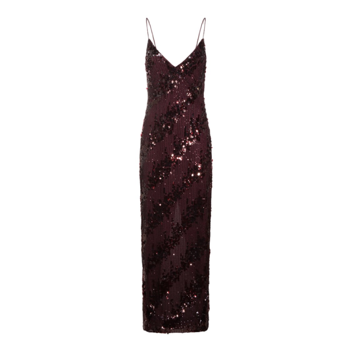 Nissa Spaghetti Strap Sequin Embellished Midi Dress