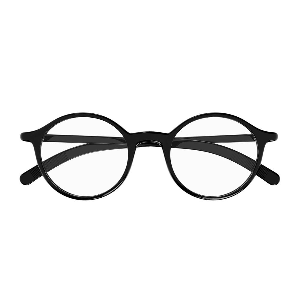 Montblanc Mb0350o Linea Snowcap Round Frame Black Acetate Sunglasses