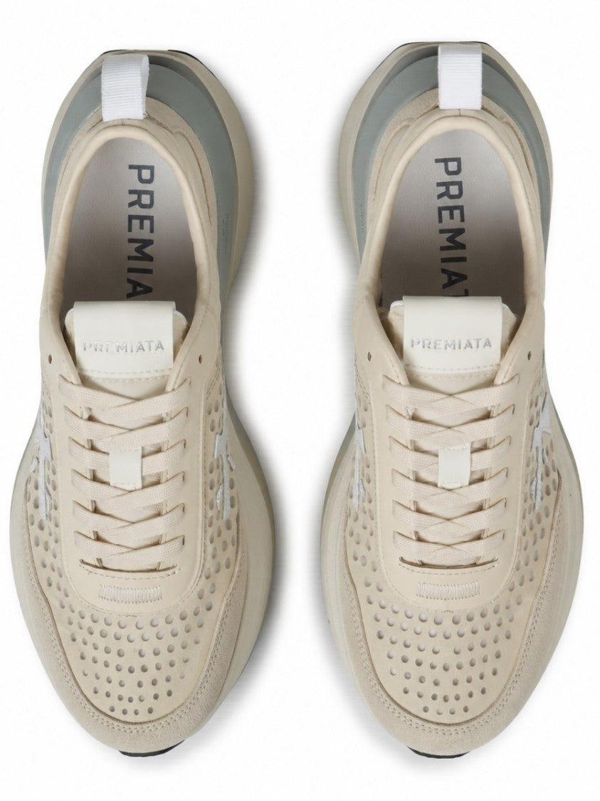 Premiata Perforated Upper Sneakers With Cushioned Sole And Logo Detail