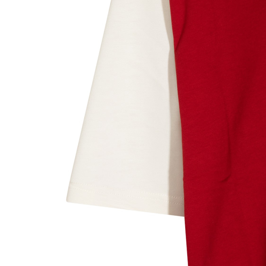 Ami Paris Red Collegiate-Style T-Shirt With Contrasting Sleeves