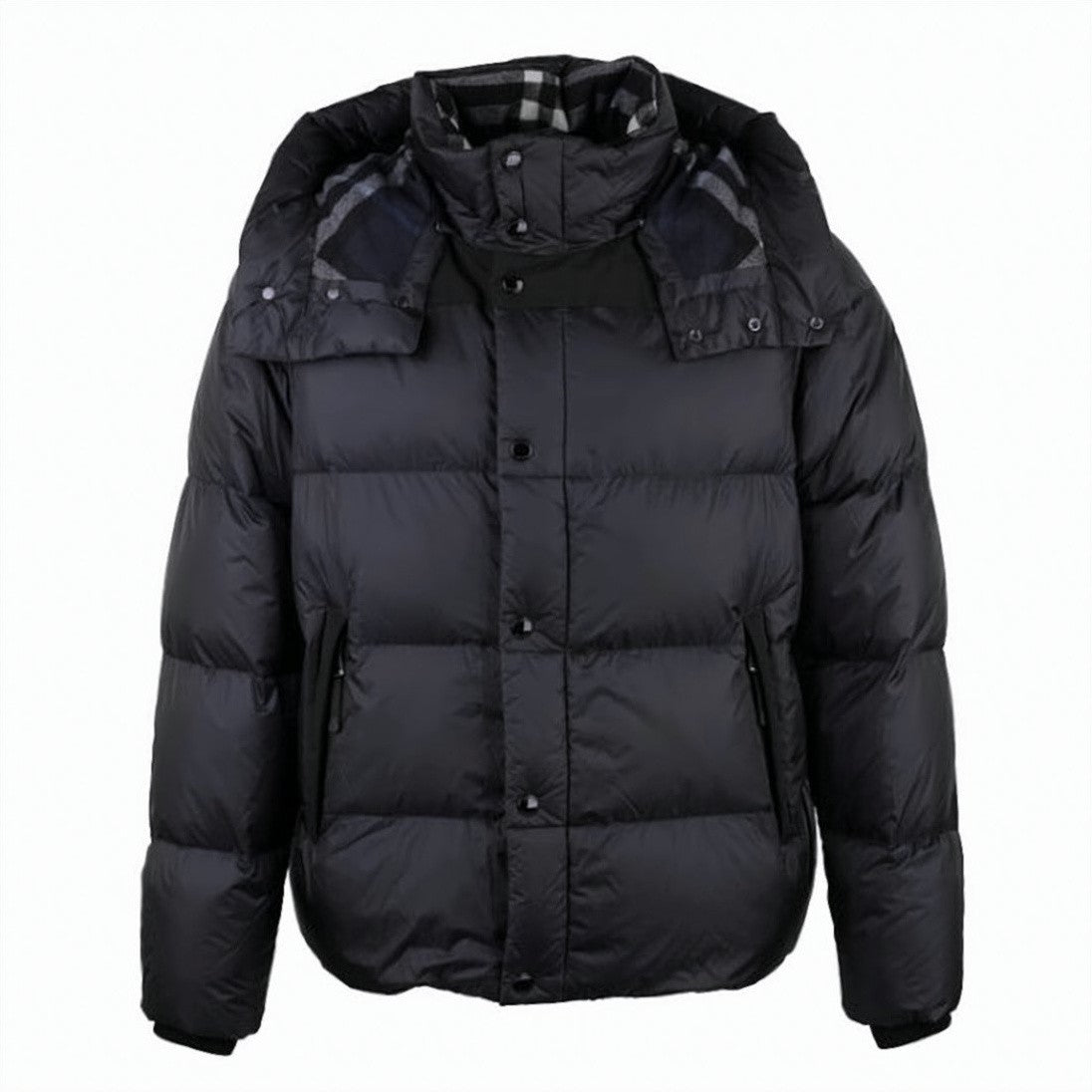 Burberry Quilted Down Jacket With Detachable Hood And High Collar