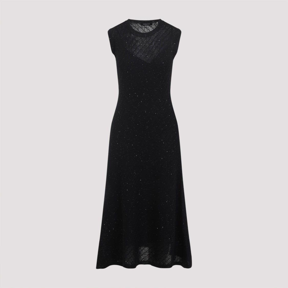Fabiana Filippi Black Virgin Wool Midi Dress
