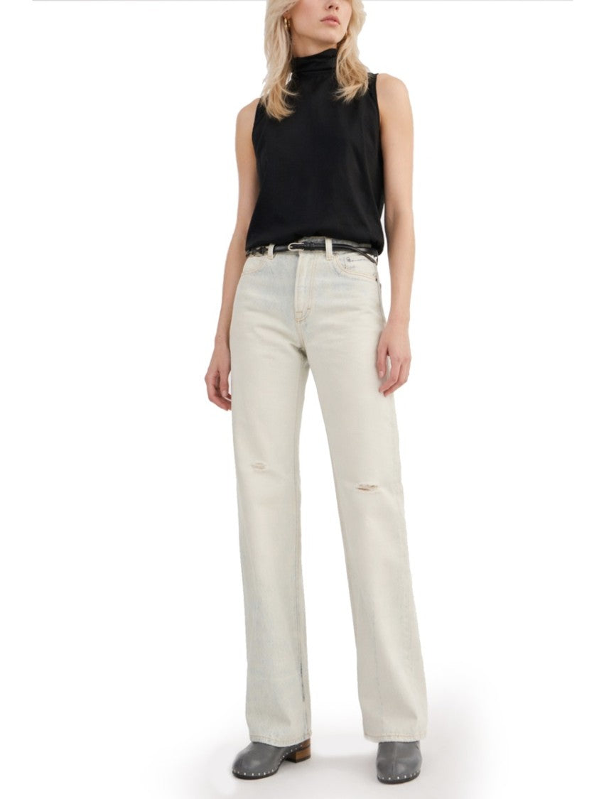 Our Legacy Wata High-Waisted Distressed Wide-Leg Jeans
