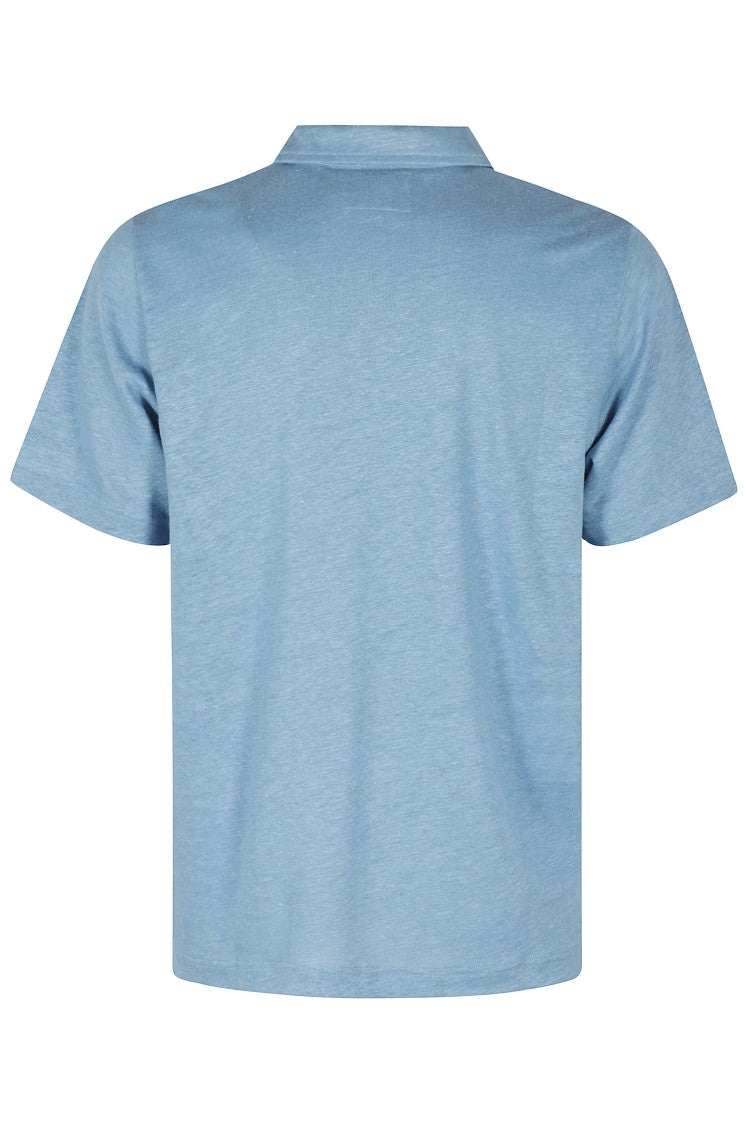 Mc2 Saint Barth Dusty Blue Linen Polo Shirt