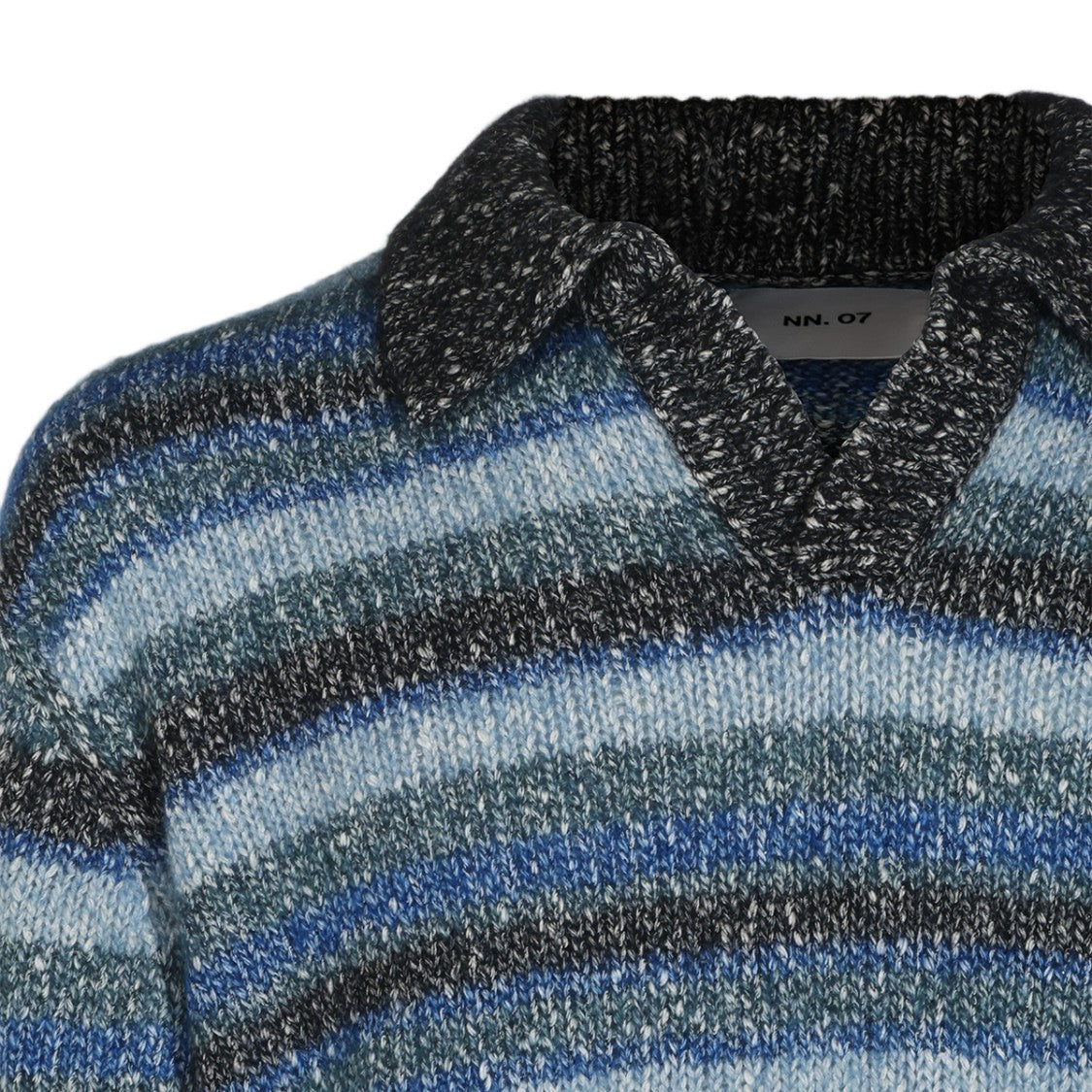 Nn.07 Horizontal Stripe Knitted Sweater With V-Neck And Ribbed Details