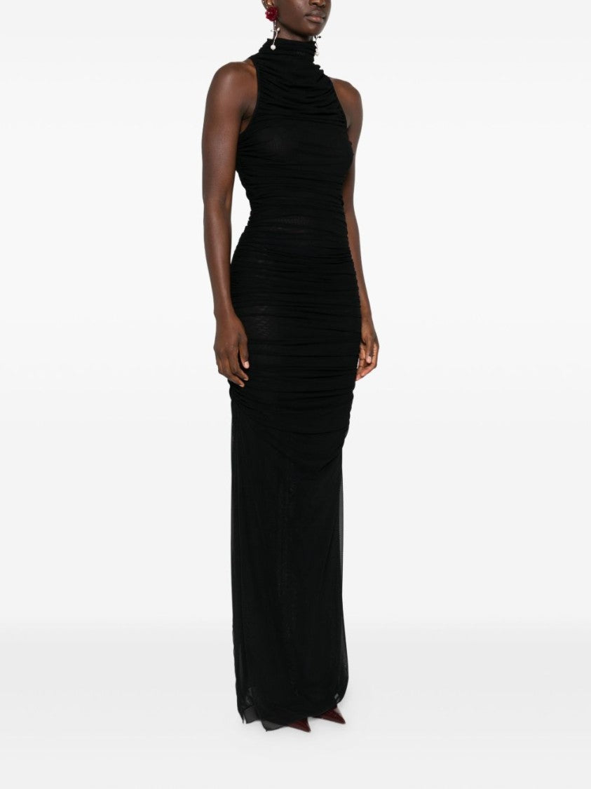 Amen Long Semi-Sheer Mesh Dress
