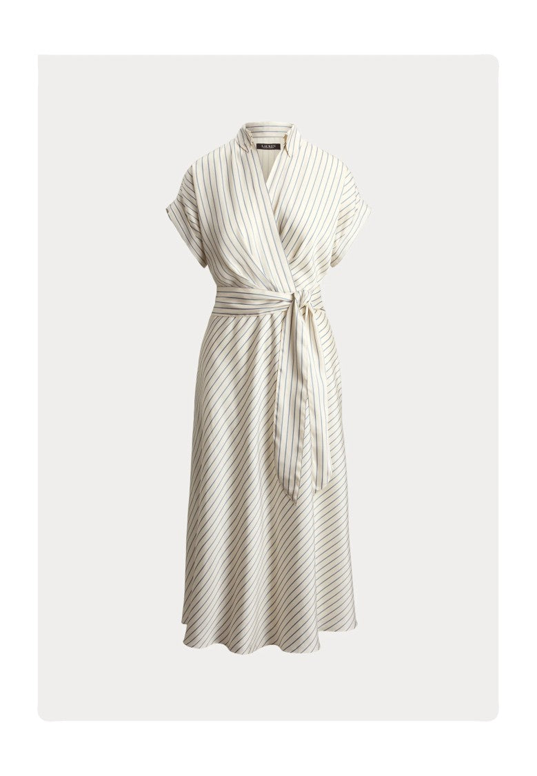 Lauren Ralph Lauren Natural Woven Luxe Twill Midi Dress