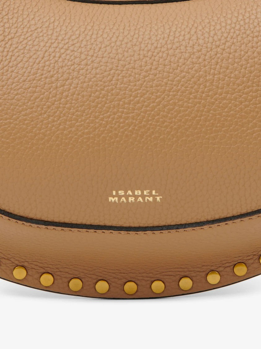 Isabel Marant Crescent-Shaped Brown Shoulder Bag With Gold-Tone Studs