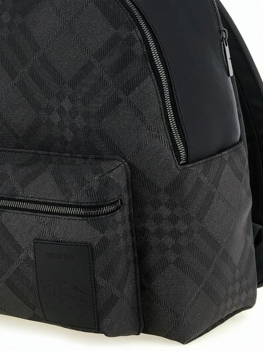 Burberry Minimalist Black Backpack With Calf Leather Accents