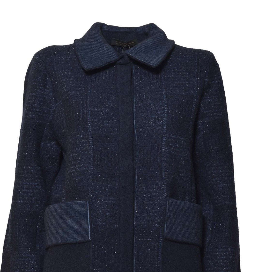 Mirco Giovannini Structured Blue Jacket With Front Zipper Closure