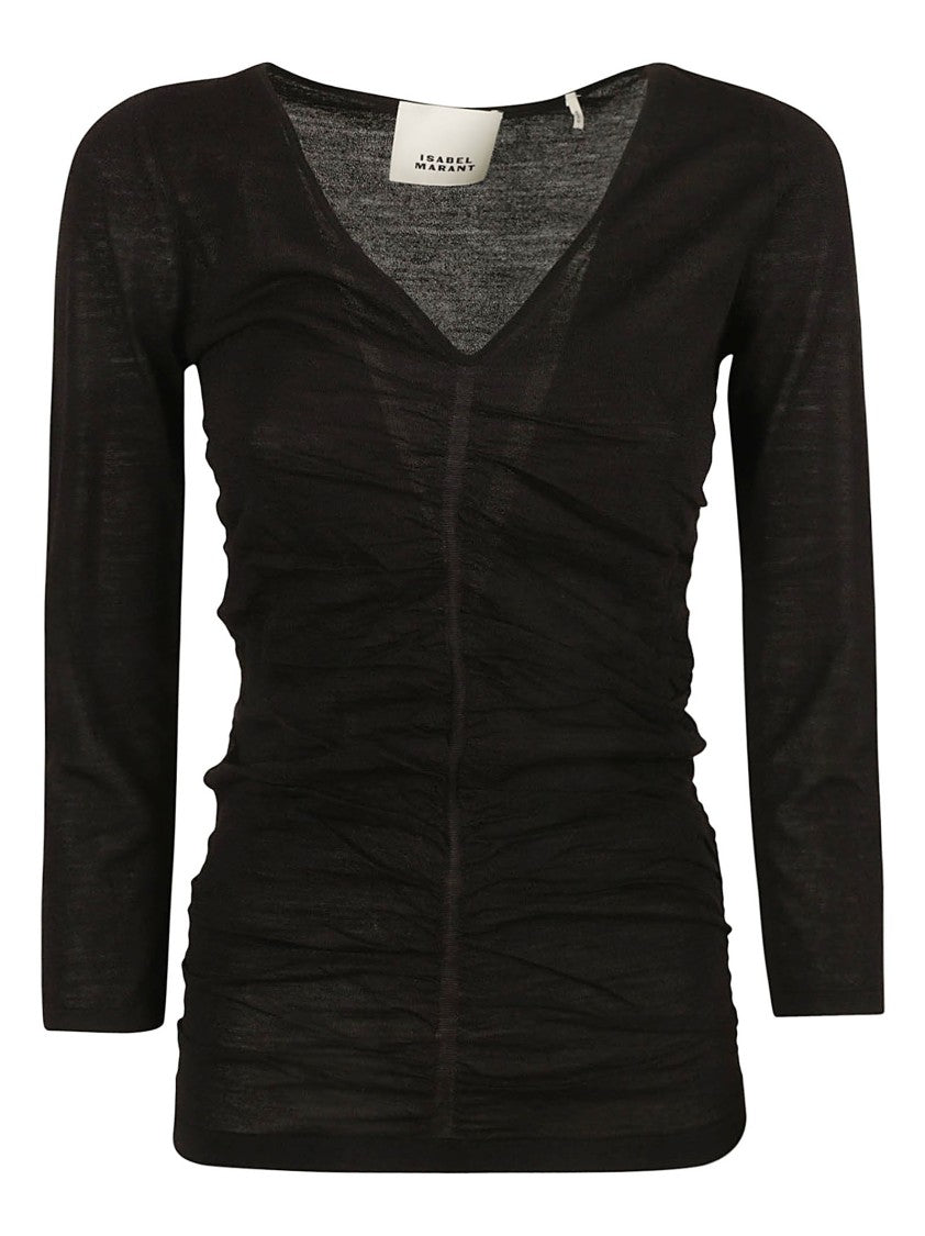 Isabel Marant Fitted V-Neck Black Sweater