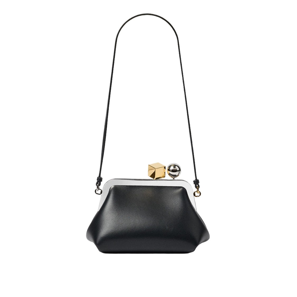 Jacquemus Nappa Leather Handbag With Contrasting Rond-Carré Closure