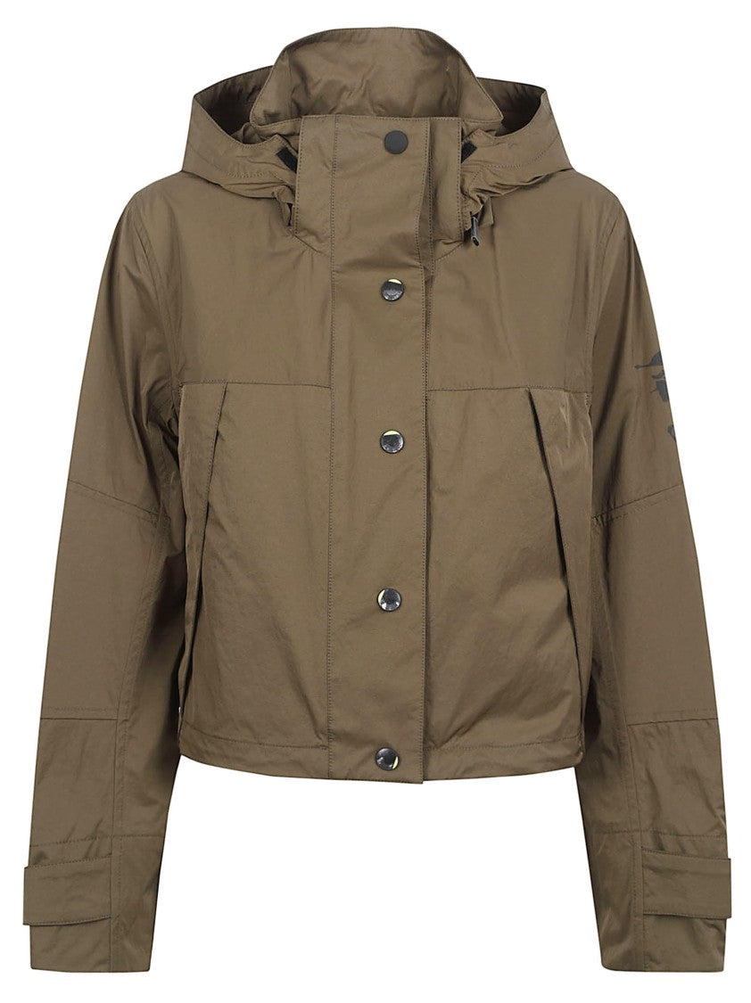 Burberry Cropped Jacket With Detachable Hood And Equestrian Detail