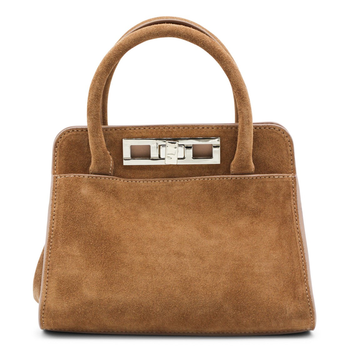 Fabiana Filippi Structured Suede Top Handle Bag With Silver-Tone Hardware