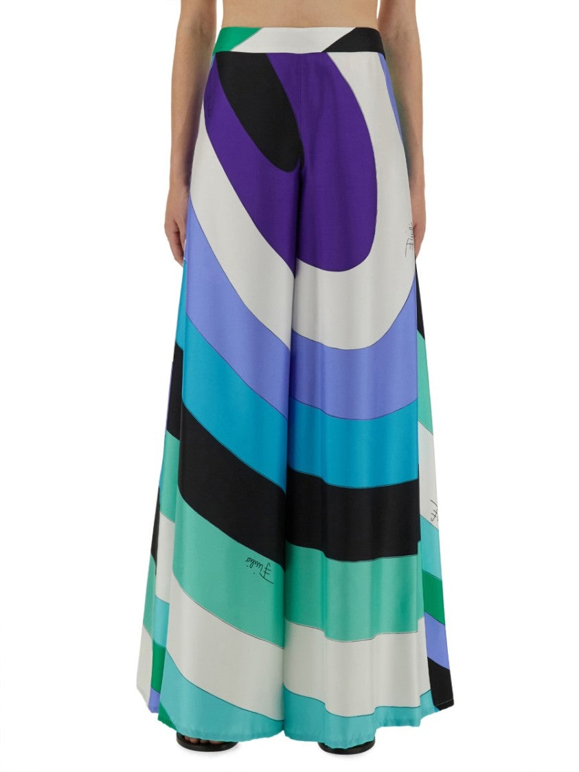Pucci Maxi Pants With Iris Print