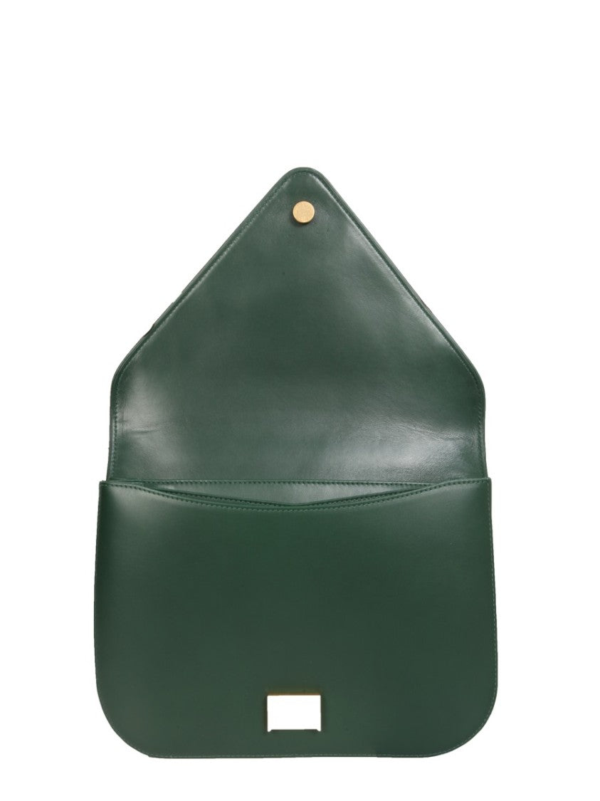 Bottega Veneta Structured Brown Leather Shoulder Bag With Adjustable Strap