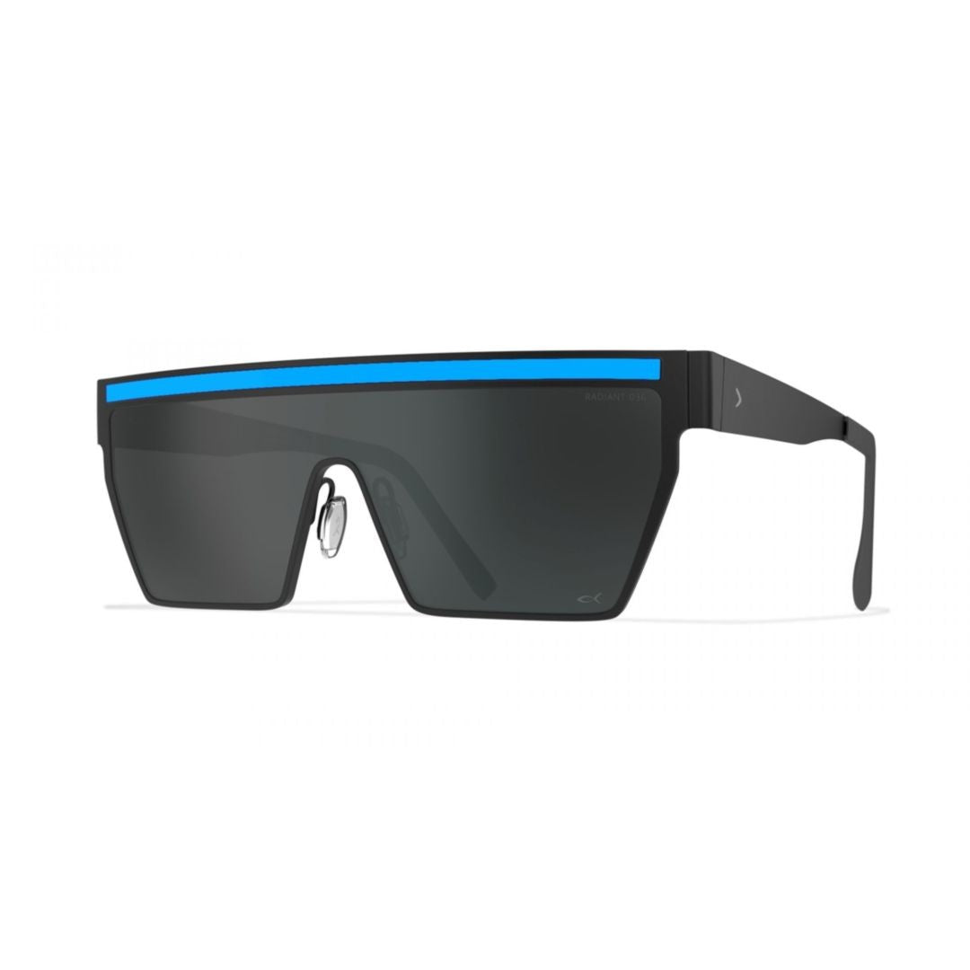 Blackfin Bf980 Highlighter 01 Bold Rectangular Shield Sunglasses With Modern Blue Accents