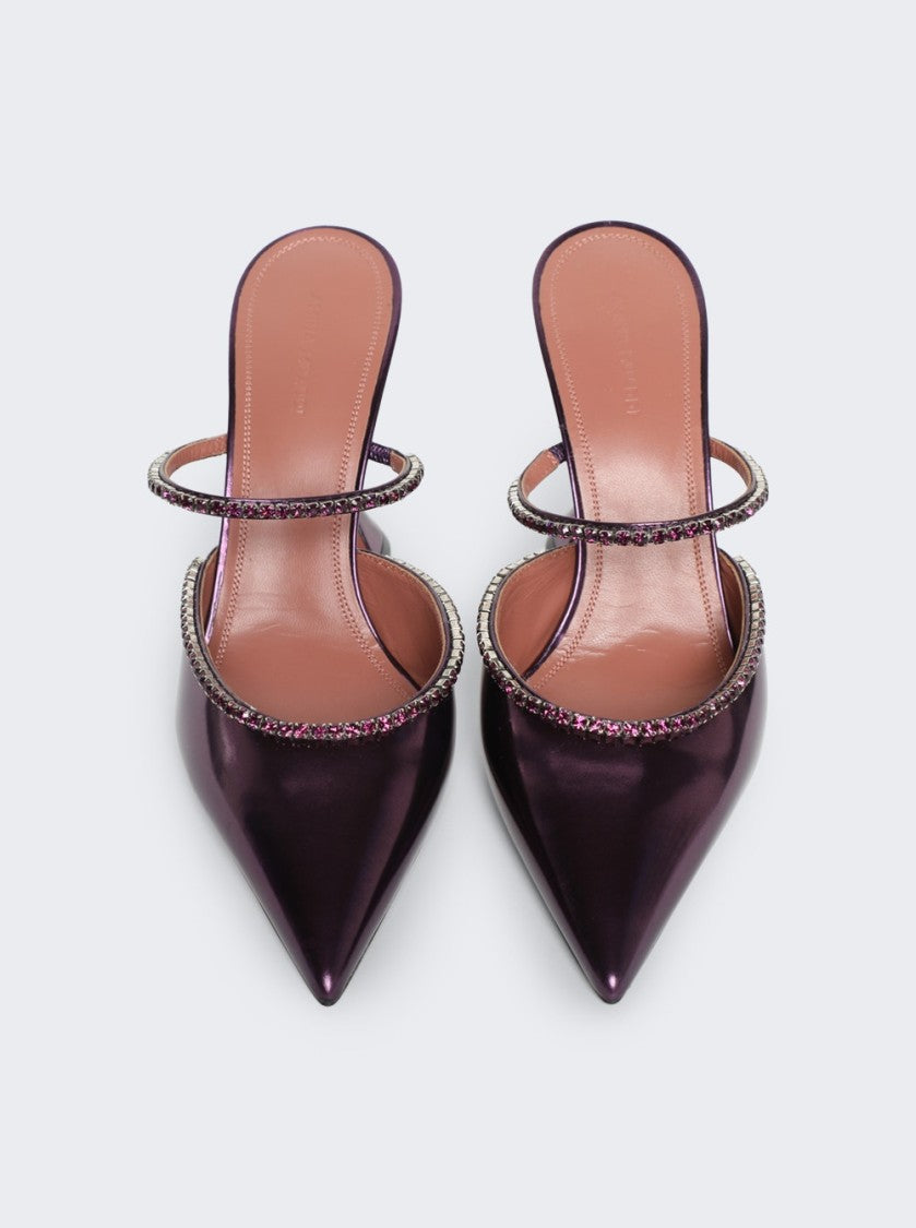 Amina Muaddi Gilda Mirror Mules Amethyst