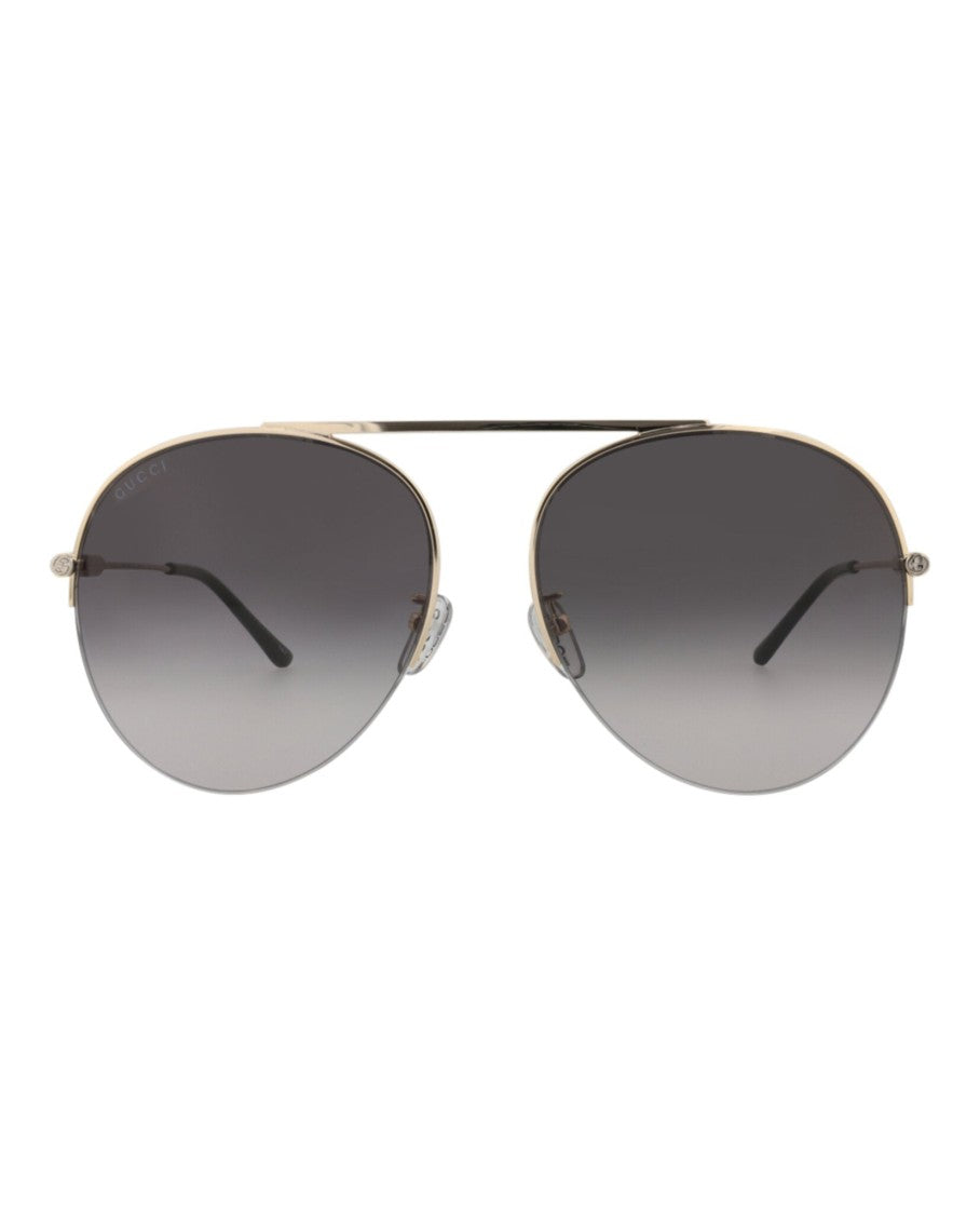 Gucci Aviator-Frame Metal Sunglasses