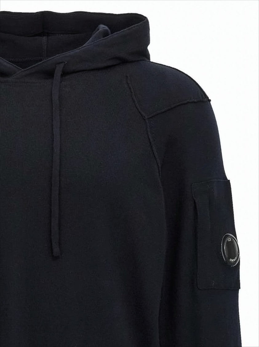 C.P. Company Relaxed-Fit Black Hoodie With Distinctive Patch Pocket