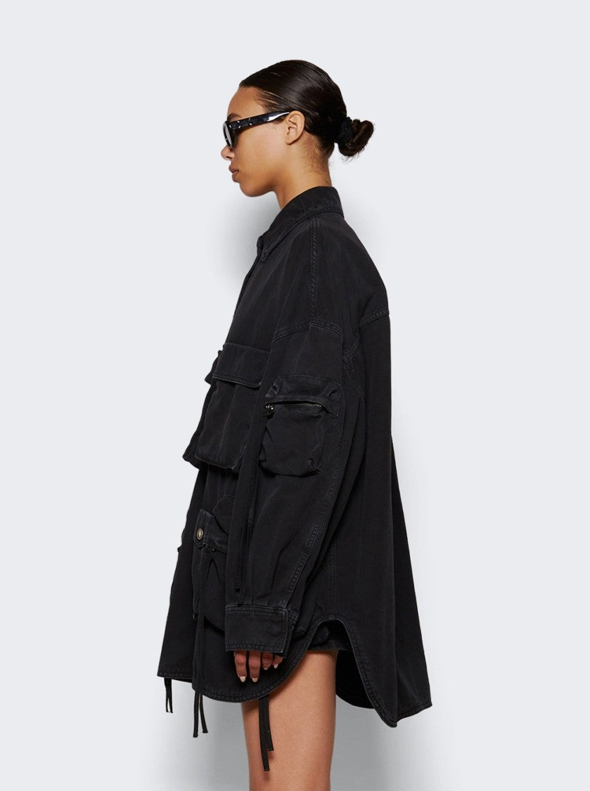 The Attico Fern Short Coat Black