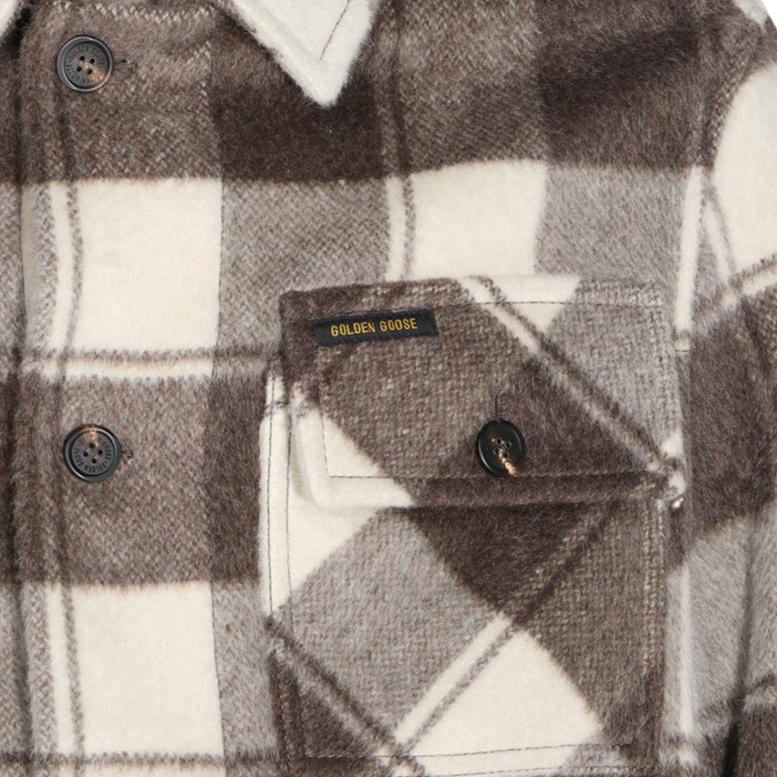 Golden Goose Structured Plaid Flap Pockets Jacket