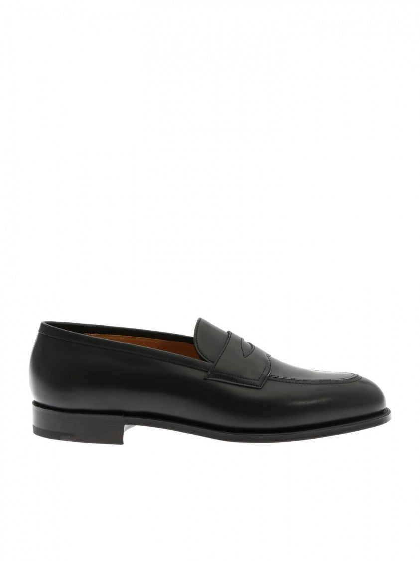 Edward Green Hand-Stitched Black Leather College Loafer