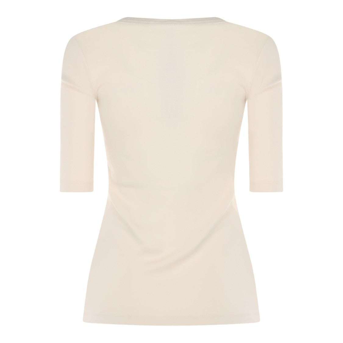 Fabiana Filippi Fitted Scoop Neck Top With Elbow-Length Sleeves