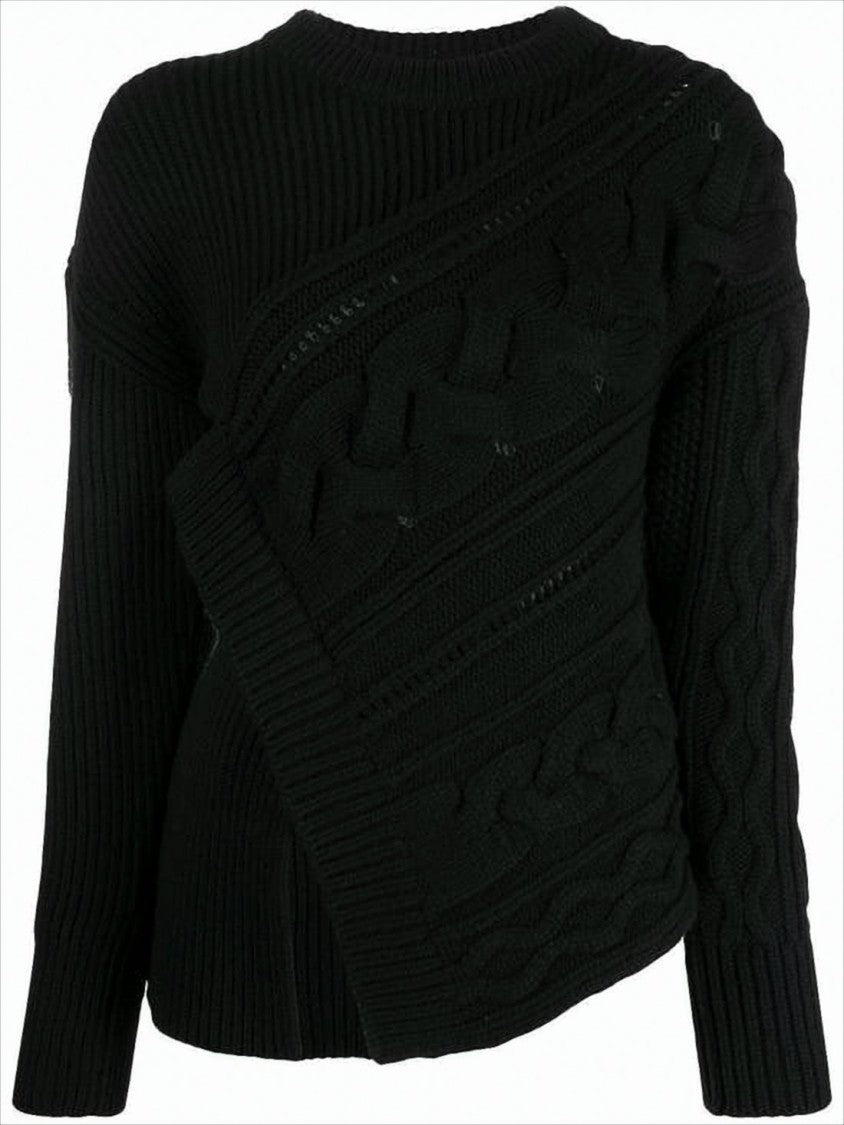 Alexander Mcqueen Cable Knit Panel Sweater