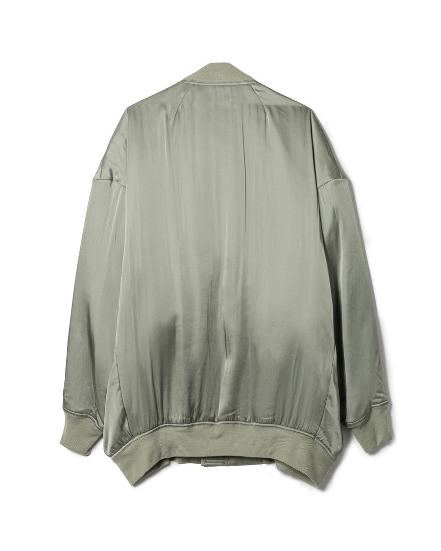Rick Owens Oversized Celadon Bomber Jacket With Ribbed Details