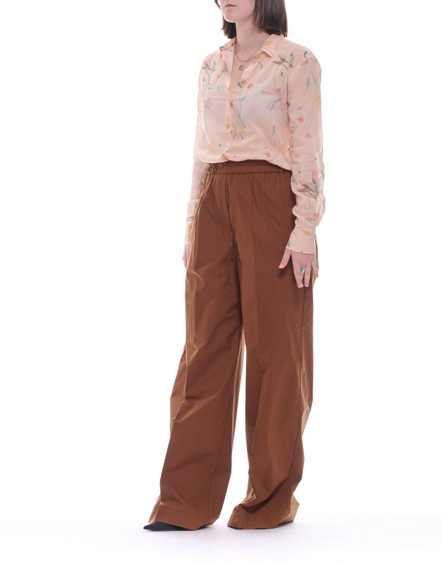 Forte Forte Chocolate Brown Cotton Wide-Leg Pants
