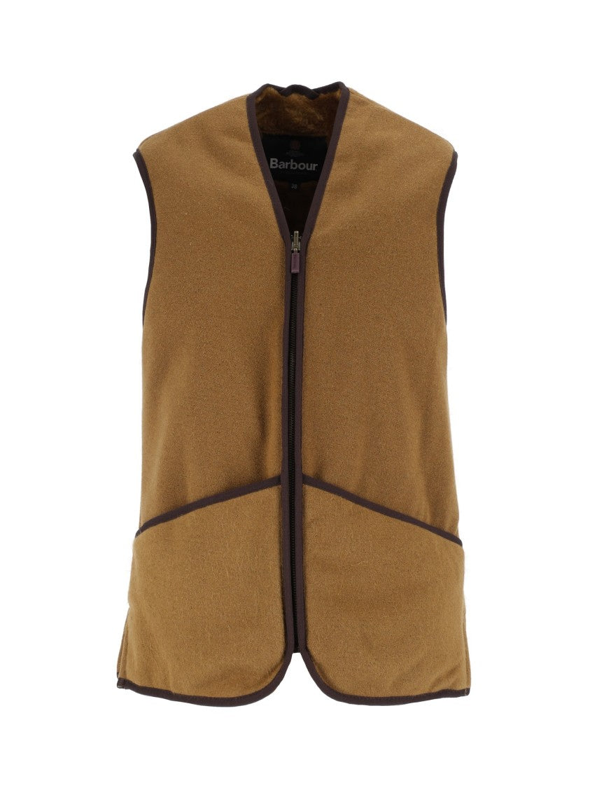 Barbour Warm Pile Waistcoat With Zip Closure And Front Pockets