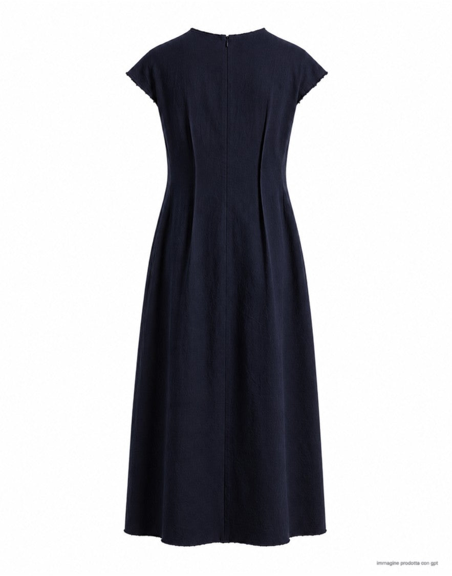 Cape Concept Càpe Concept Amata Oxford Deep Blue Japanese Cotton Dress 0009 Dark Blue Amaca Oxford