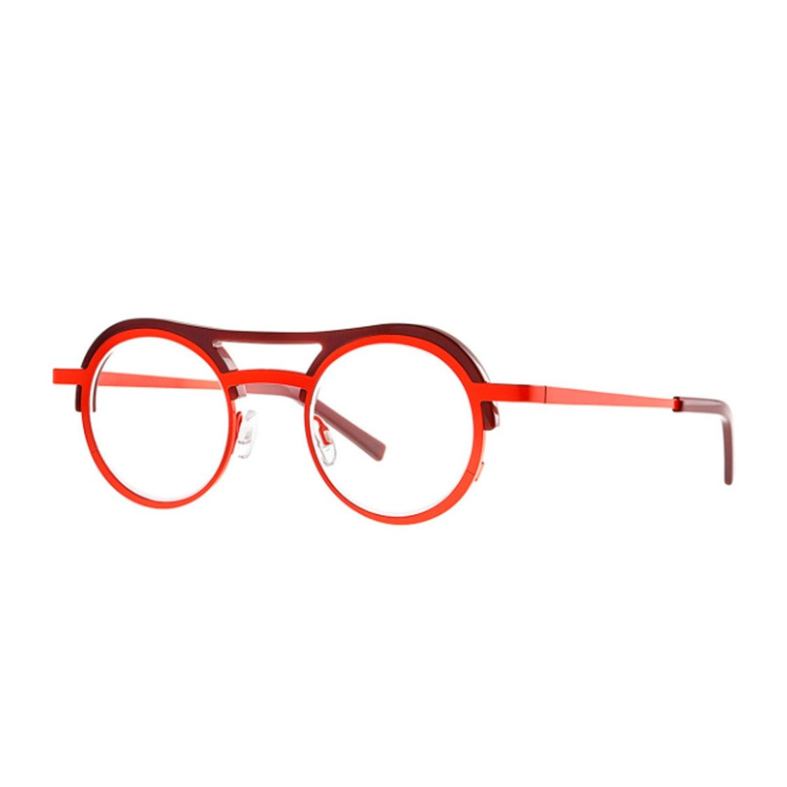 Theo Eyewear Orange Flat Hazelnut Titanium Sunglasses