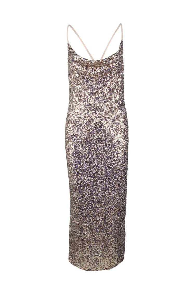 Anna Molinari Long Sequin Dress - Pink