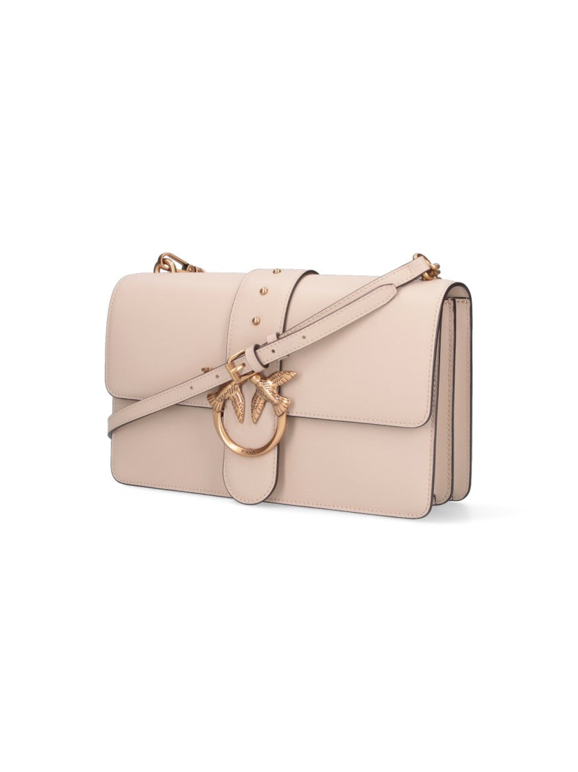Pinko Structured Beige Handbag With Versatile Carrying Options