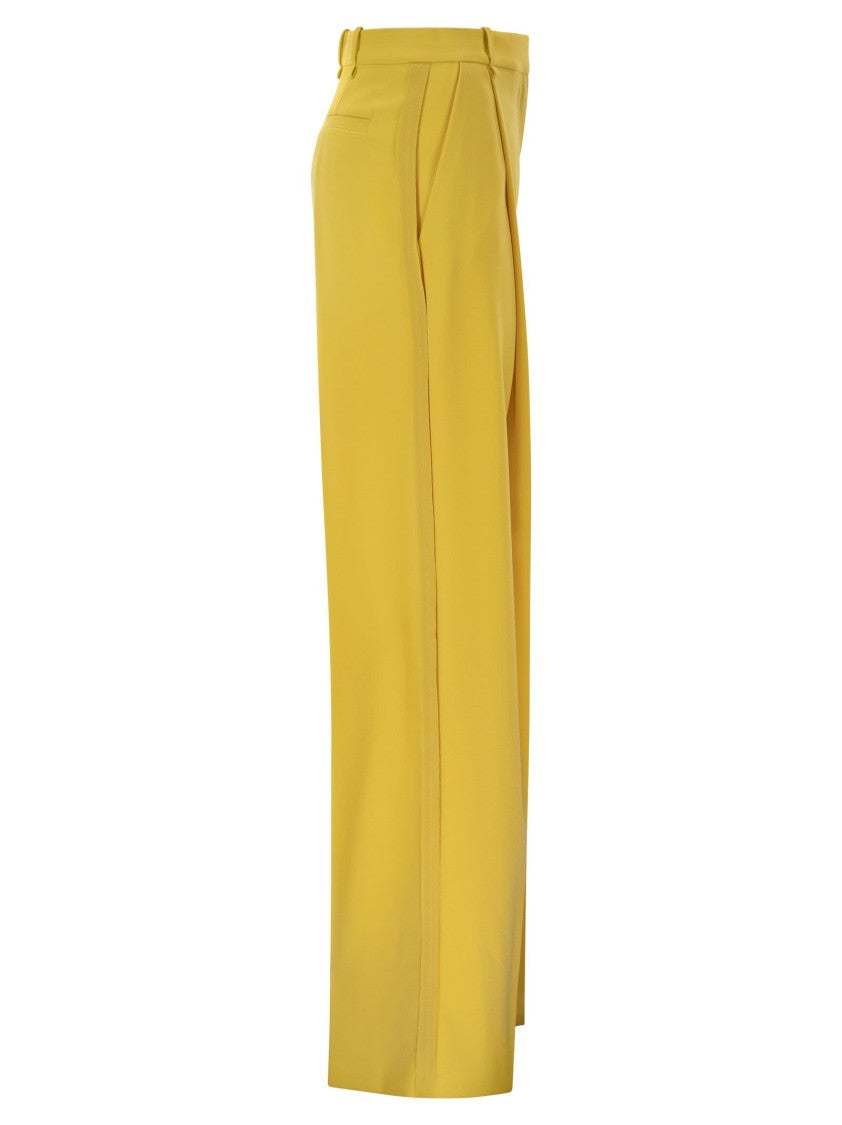 Elisabetta Franchi Lightweight Crepe Trousers With Charm Logo
