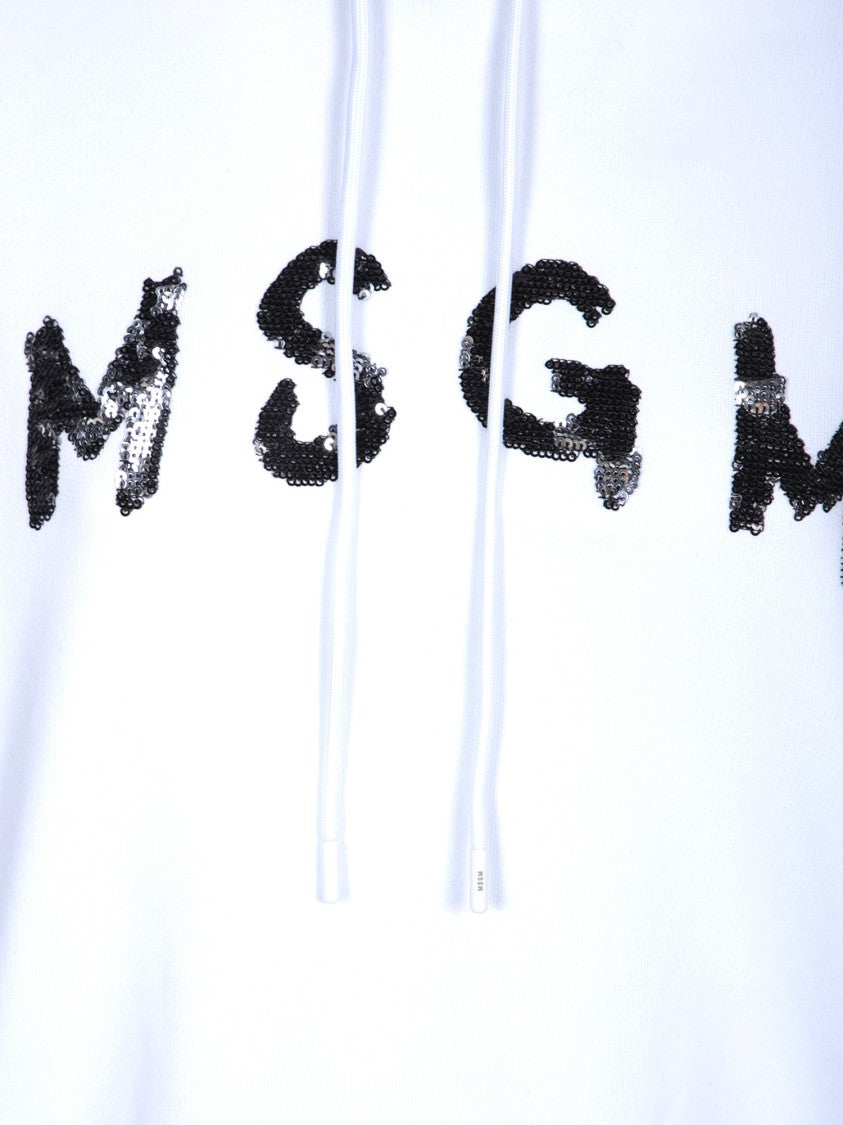 Msgm White Cotton Sweatshirt