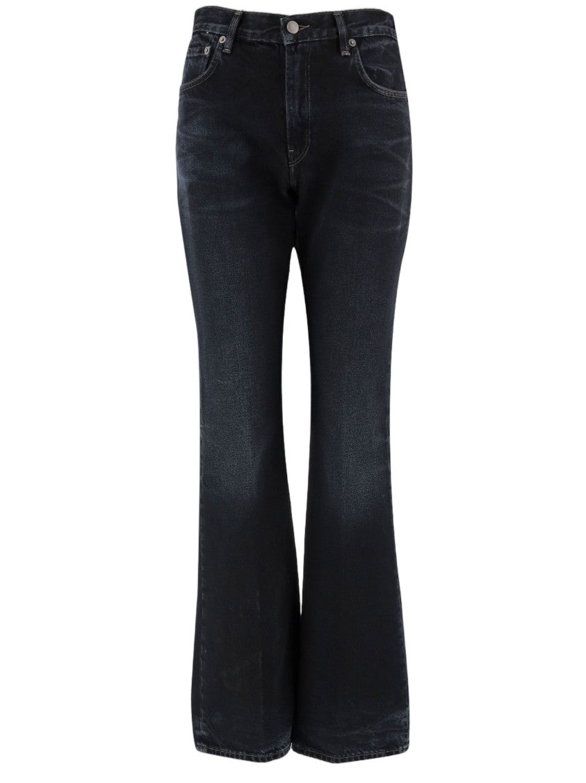 Haikure Dark Denim Jeans With Classic Five-Pocket Design And Subtle Fading