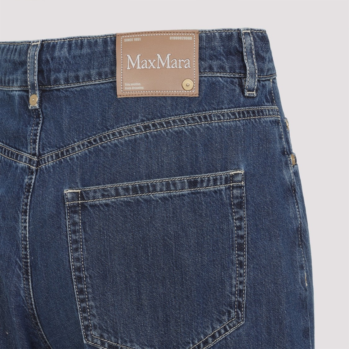 Max Mara Clear Medium Blue Wide-Leg Eles Jeans