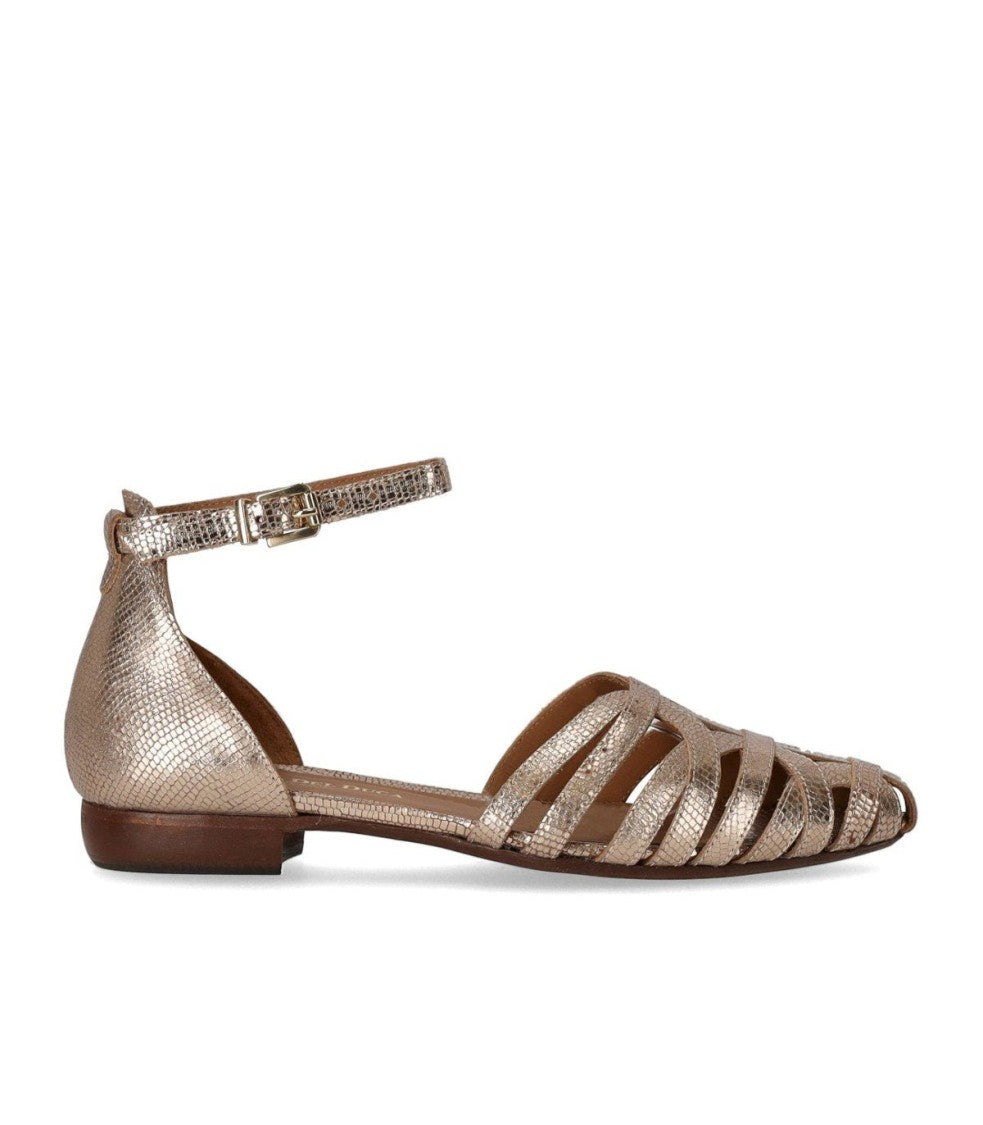 Duccio Del Duca Rose Gold Flat Sandal