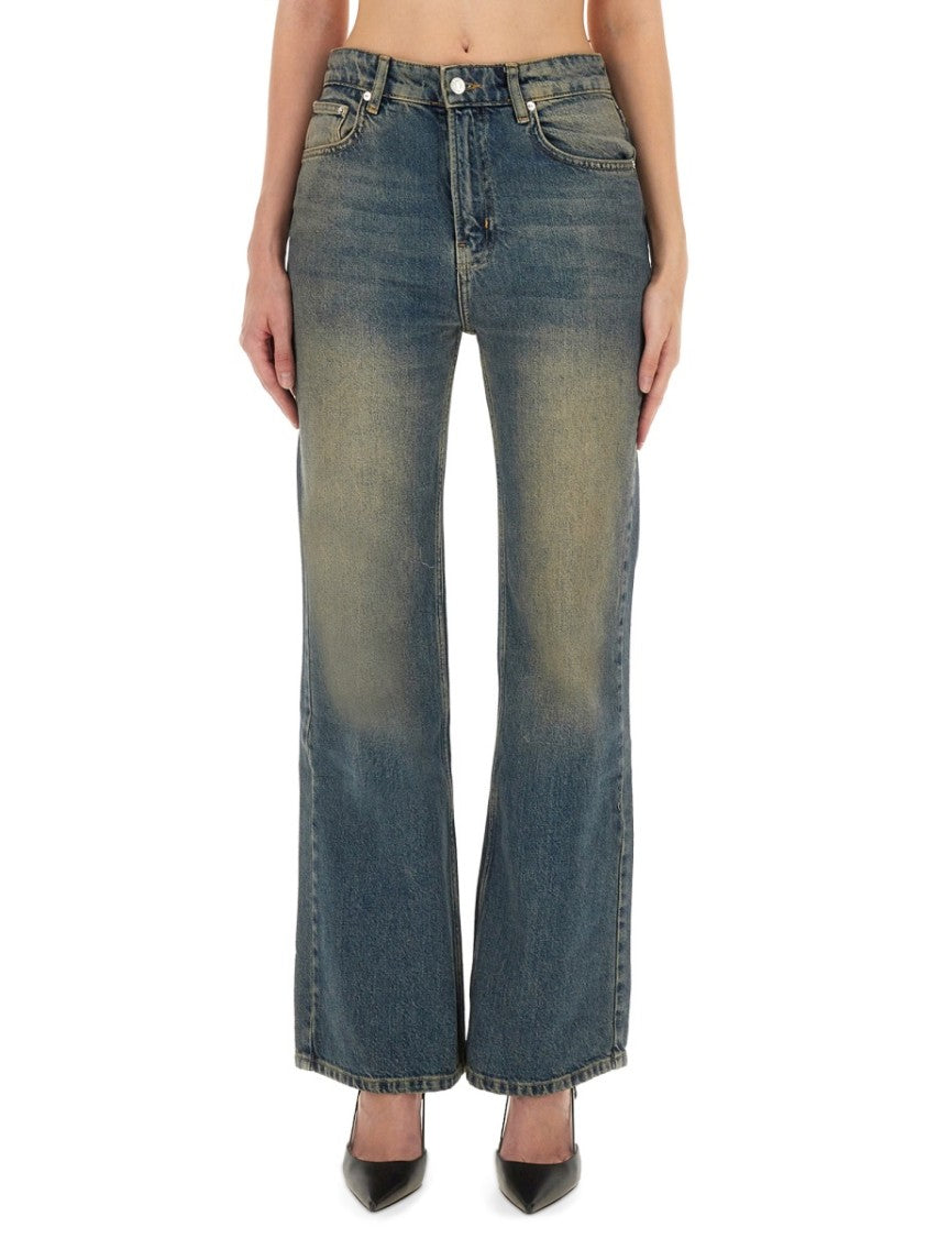 Moschino High-Waisted Flared Denim Jeans With Vintage Wash