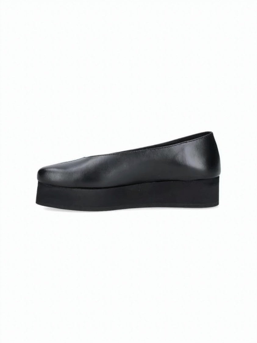 Comme Des Garçons Calfskin Leather Flats With Distinctive Ribbon Detail