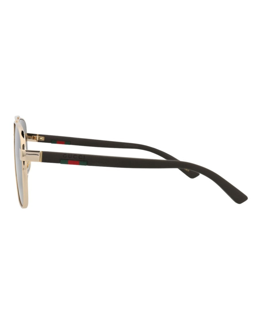 Gucci Aviator-Frame Metal Sunglasses