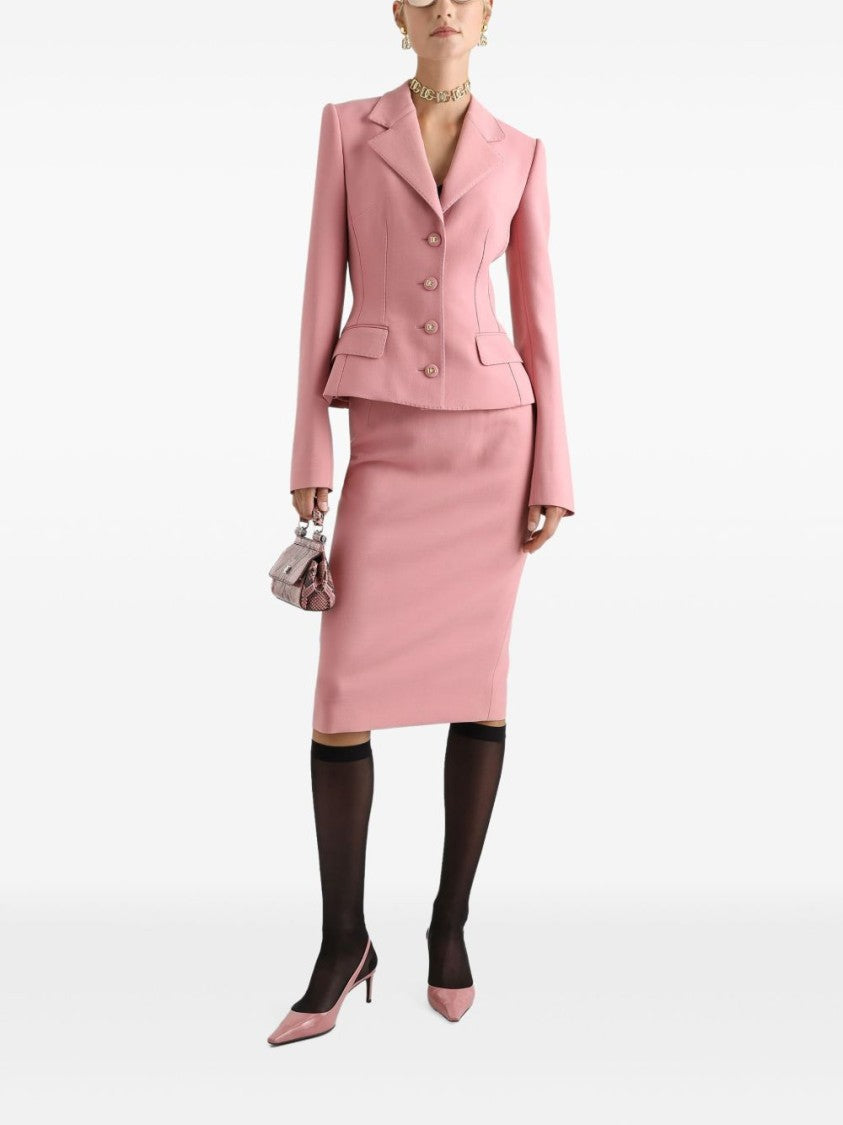 Dolce & Gabbana Pencil Skirt In Bubblegum Pink With Dart Detailing