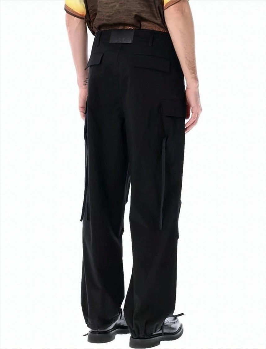 Msgm Utilitarian Straight Fit Pants With Flap Pockets